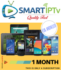 SMARTIPTV For Android Phone and Tablet (1 Months Subscription)